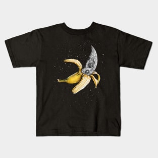 moon space banana Kids T-Shirt